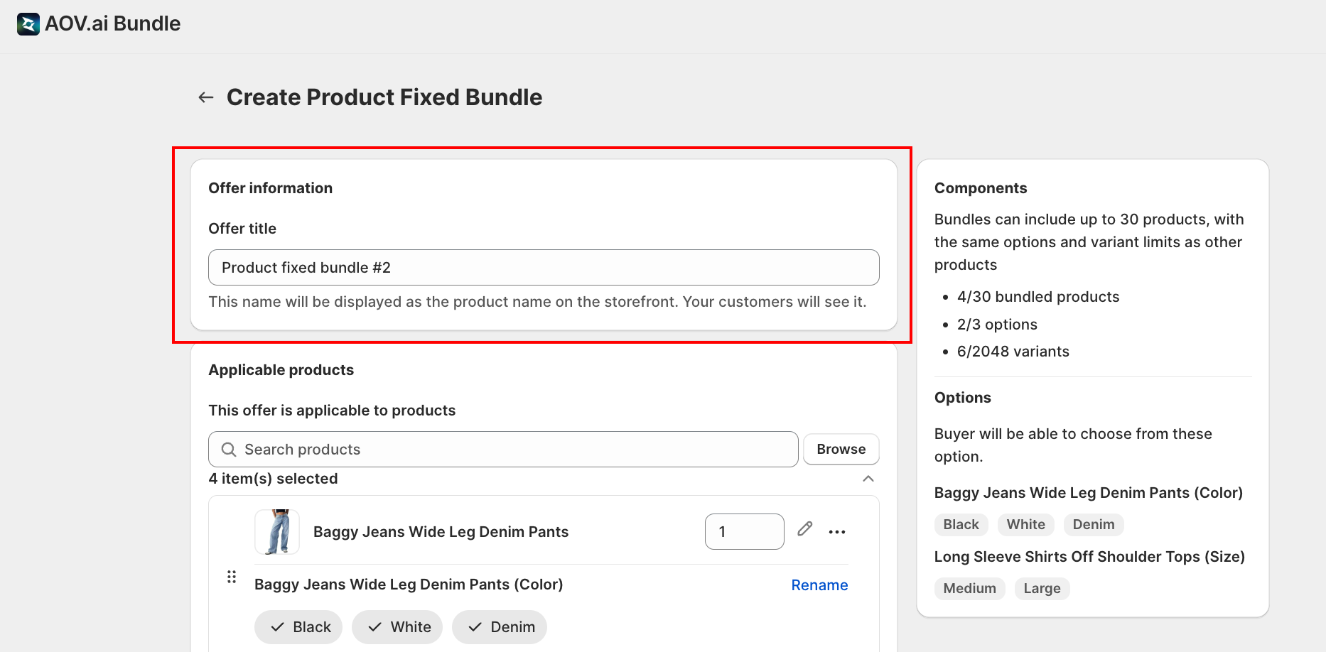 Product Fixed Bundle form, top of page
