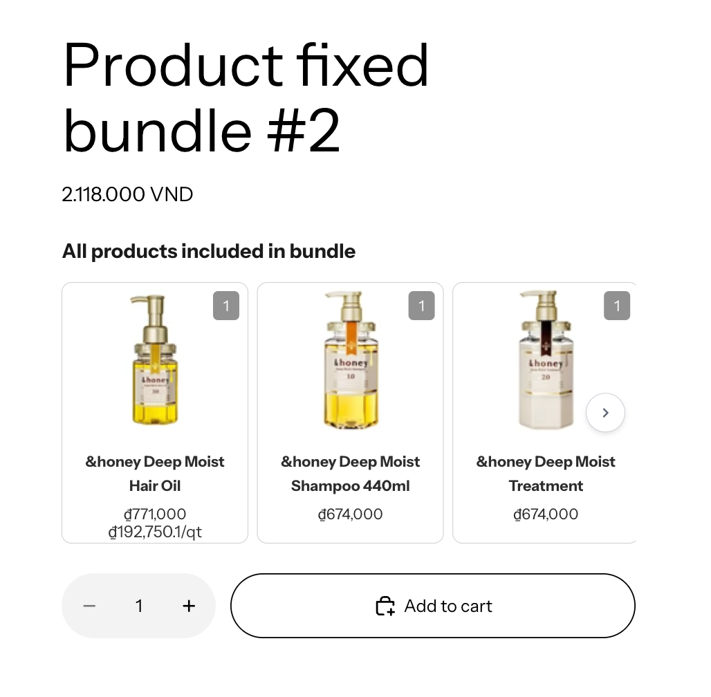 Show products included in bundle widget